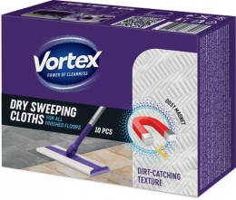 Száraz padlótörlő kendő, utántöltő, 10 db, VORTEX